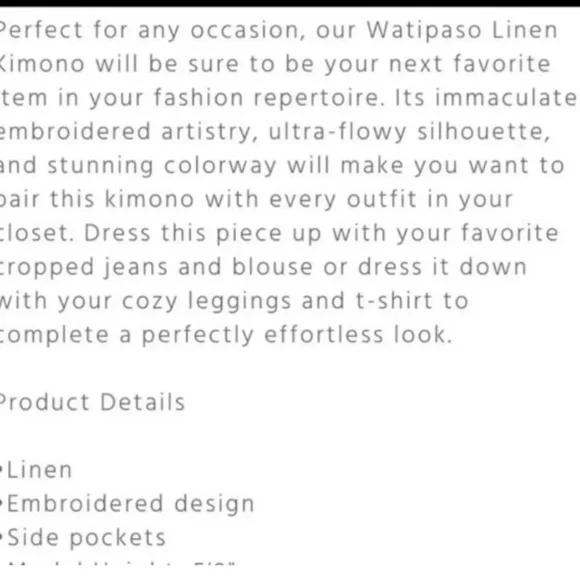 JOHNNY WAS Large multicolor embroidered kimono jacket WATIPASO LINEN KIMONO - Picture 14 of 14